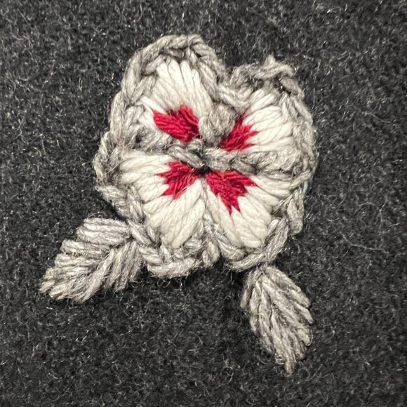 Together Vintage Wool Embroidered Button Vest, Pockets, Gray, XL - Picture 7 of 10